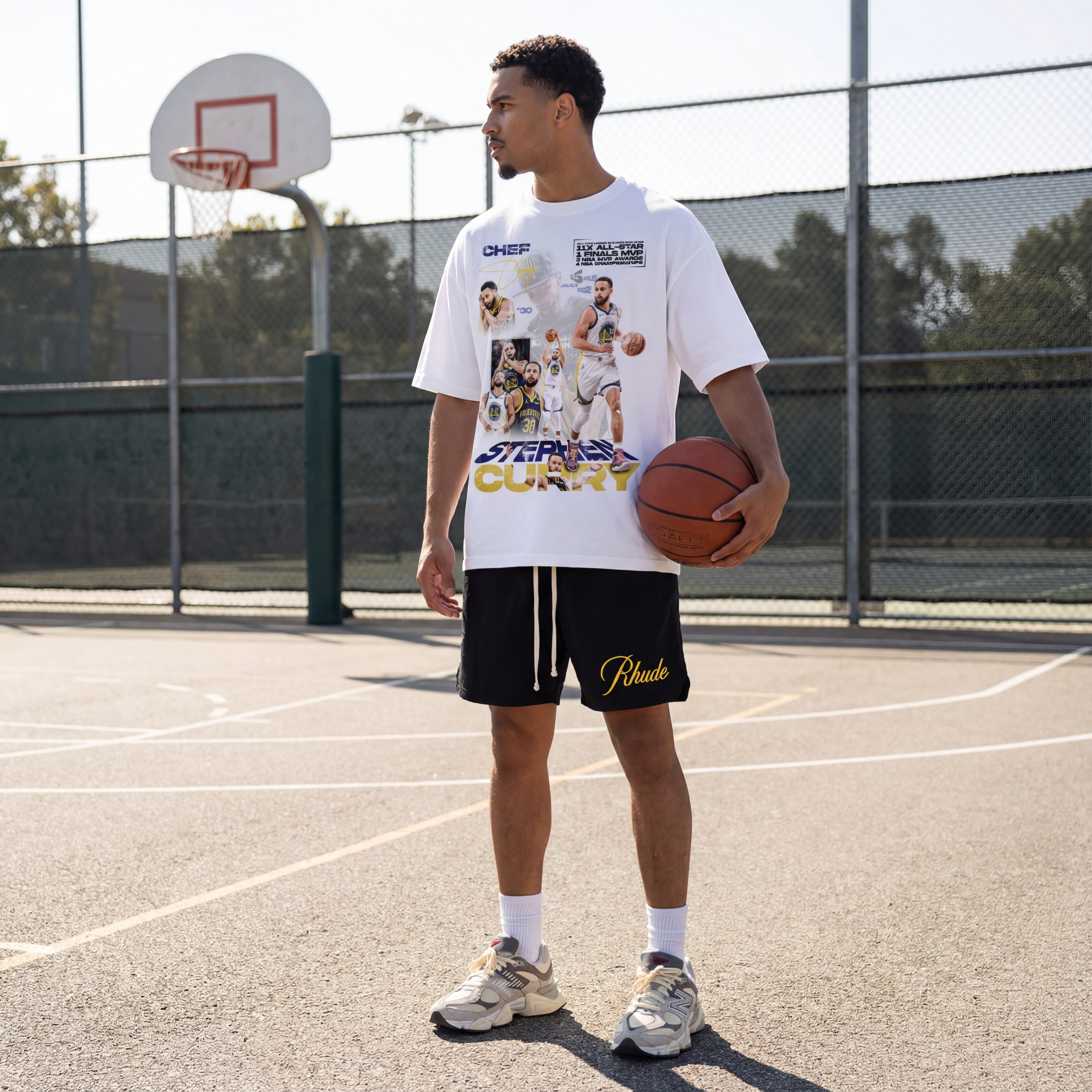Chef Curry PREMIUM Oversized Tee in White