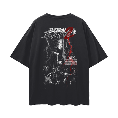 Born 2 Battle PREMIUM Oversized Tee in Black