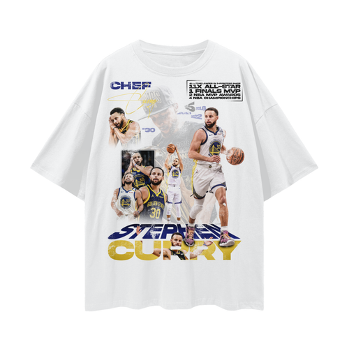 Chef Curry PREMIUM Oversized Tee in White