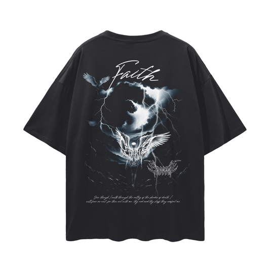 Faith Through The Storm PREMIUM Oversized Tee In Black