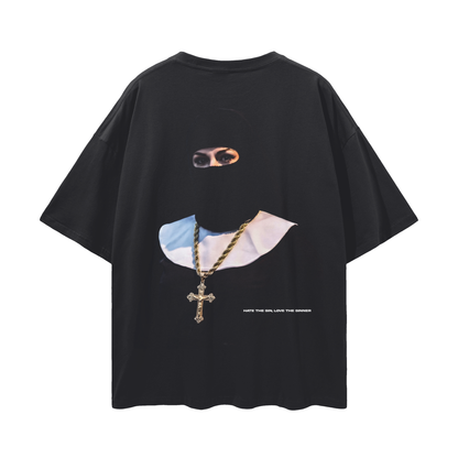 Hate The Sin REMIUM Oversized Tee in Black