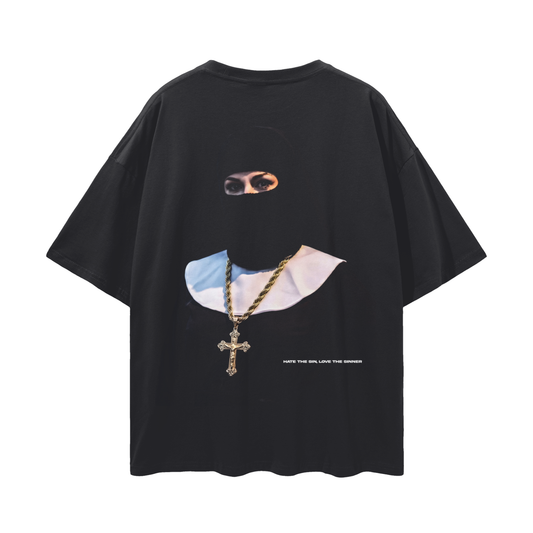 Hate The Sin REMIUM Oversized Tee in Black