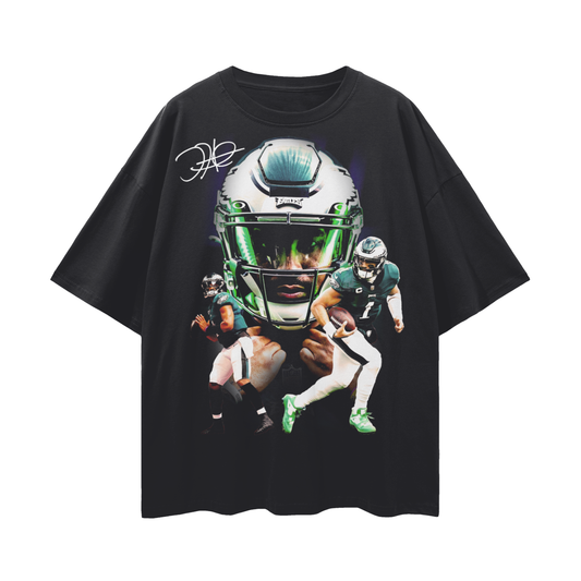 Jalen Hurts x Eagles PREMIUM Oversized Tee in Black