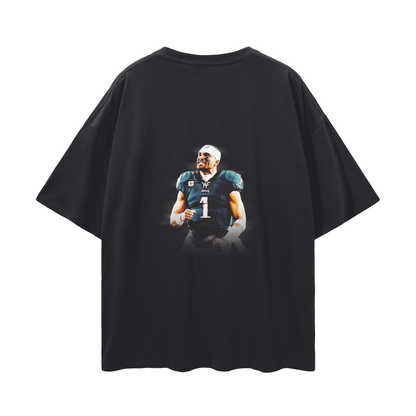 Jalen Hurts x Eagles PREMIUM Oversized Tee in Black