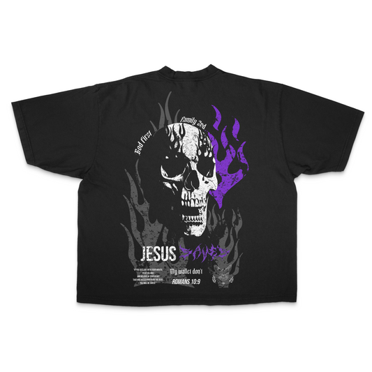 Jesus Saves PREMIUM Oversized Tee in Black