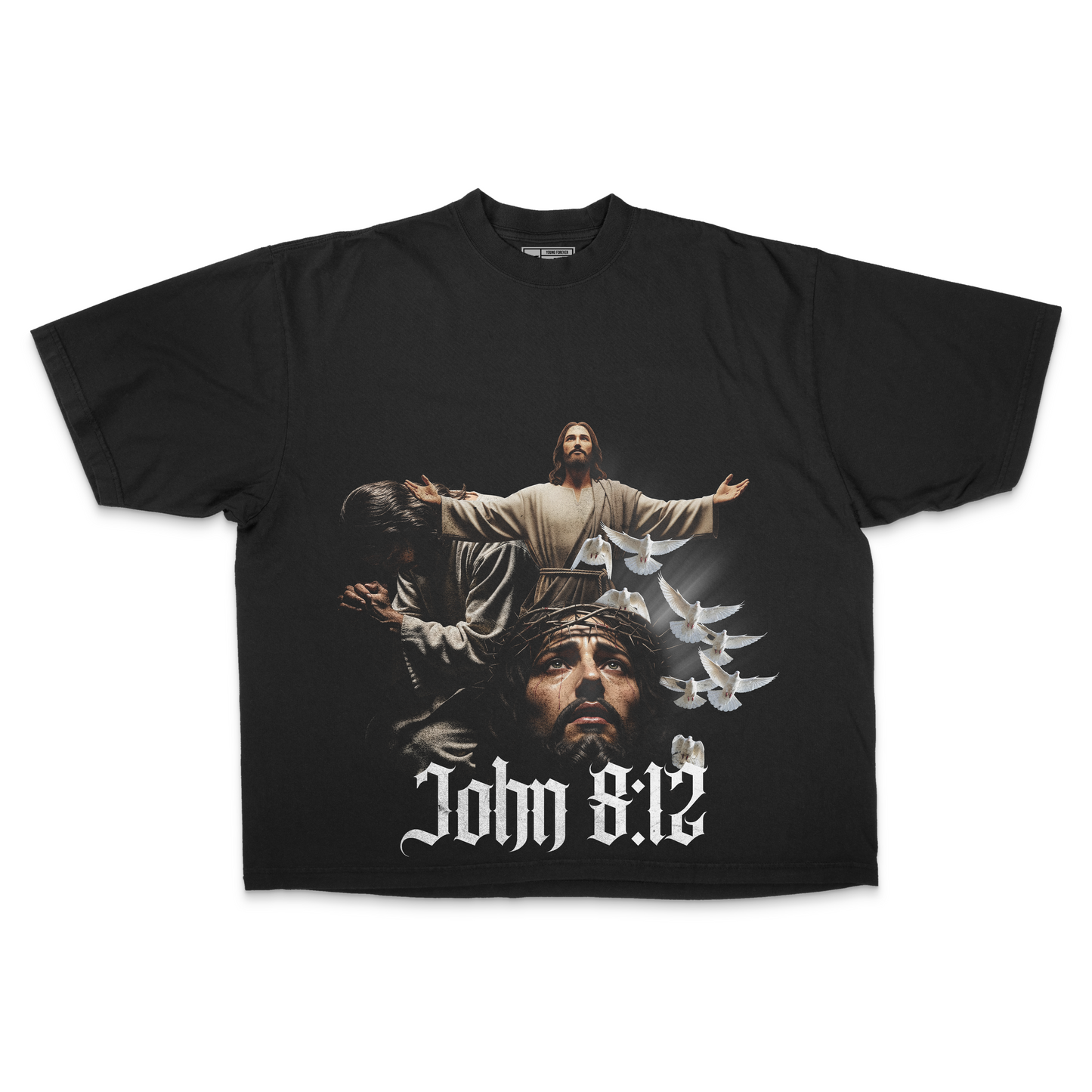 He is Light PREMIUM Oversized Tee in Black