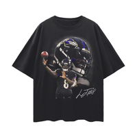 Lamar Jackson x Ravens PREMIUM Oversized Tee in Black