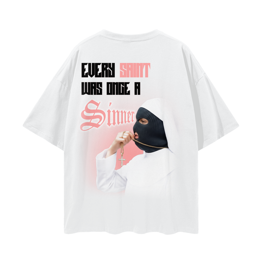 Saints and Sinners PREMIUM Oversized Tee in White