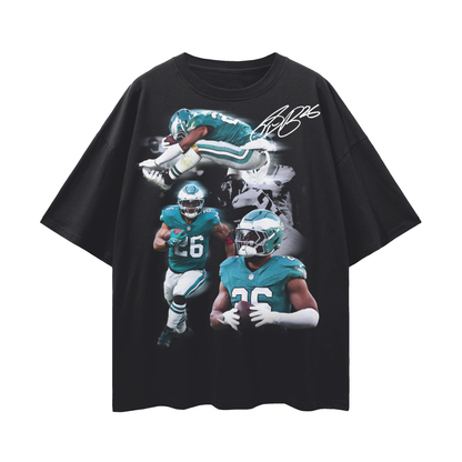 Saquon Barkley x Eagles PREMIUM Oversized Tee in Black