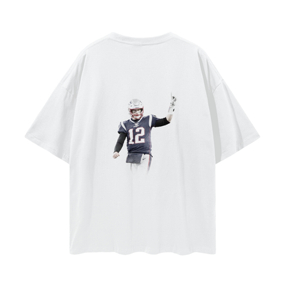 Tom Brady “Seven Rings” PREMIUM Oversized Tee in White