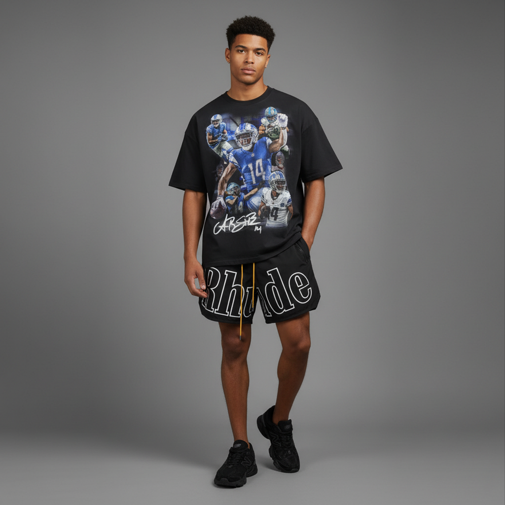 Amon-Ra St. Brown PREMIUM Oversized Tee in Black