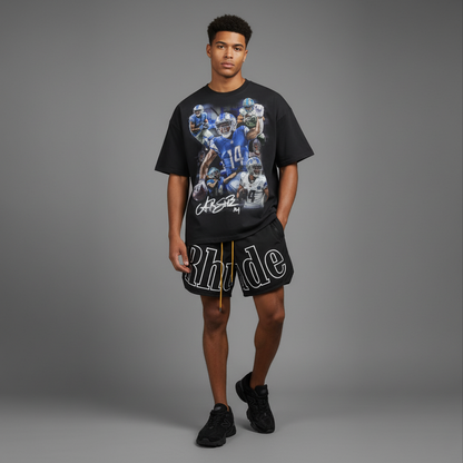 Amon-Ra St. Brown PREMIUM Oversized Tee in Black