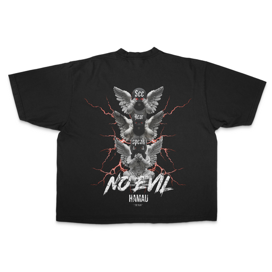 Hamau “Be Silent” PREMIUM Oversized Tee in Black