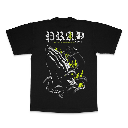 Pray Not Prey PREMIUM Tee in Black (TTS)