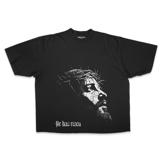 He Has Risen PREMIUM Oversized Tee in Black