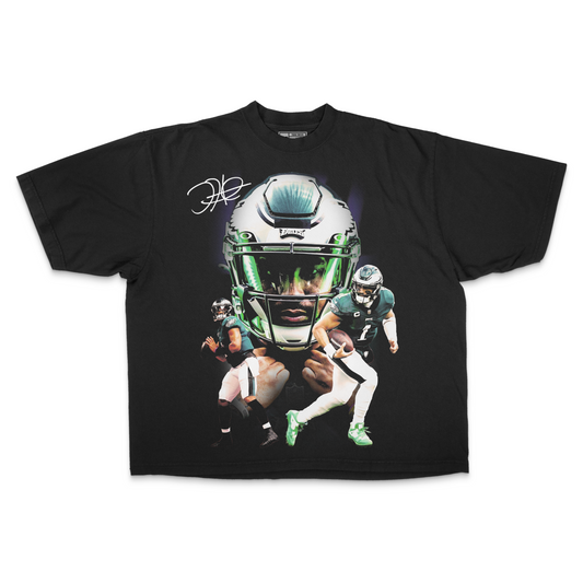 Jalen Hurts x Eagles PREMIUM Oversized Tee in Black