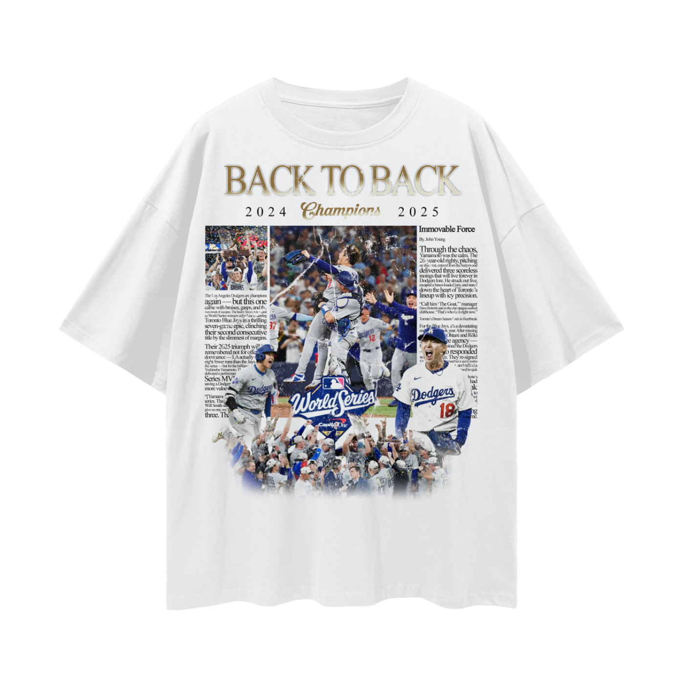 LA Dodgers City of Champions Oversized Tee – White